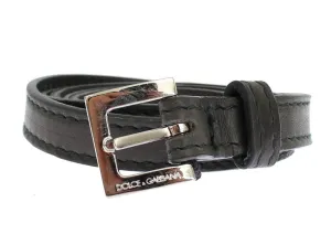 Gray leather belt