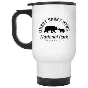 Great Smoky Mtns - 14 oz.White Travel Mug