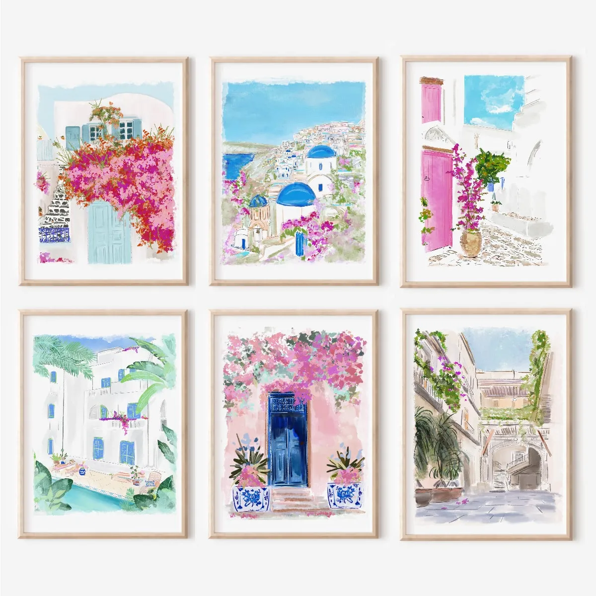 GREECE LOVES PINK TOO- Art Print