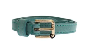 Green leather belt