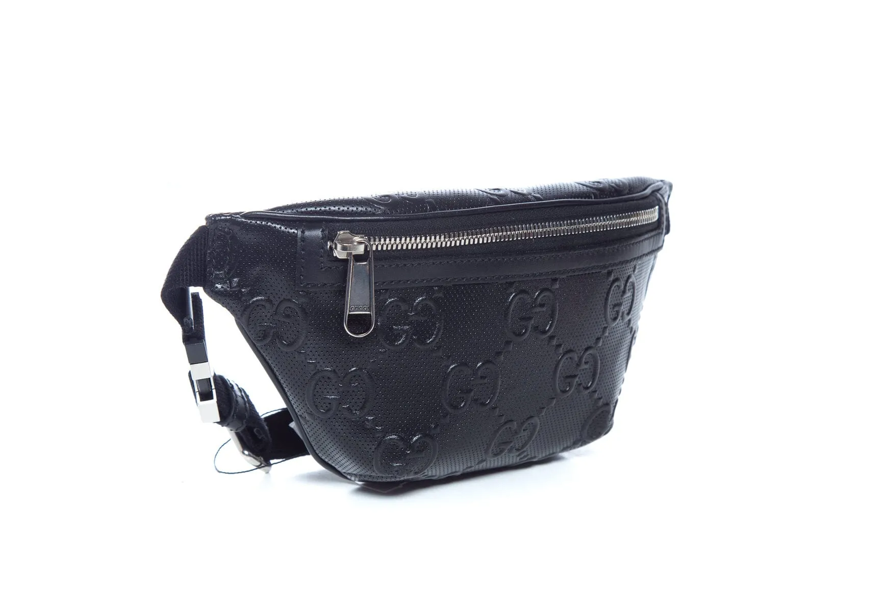 Gucci Black GG Embossed Perforated Belt Bag