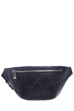 Gucci Black GG Embossed Perforated Belt Bag