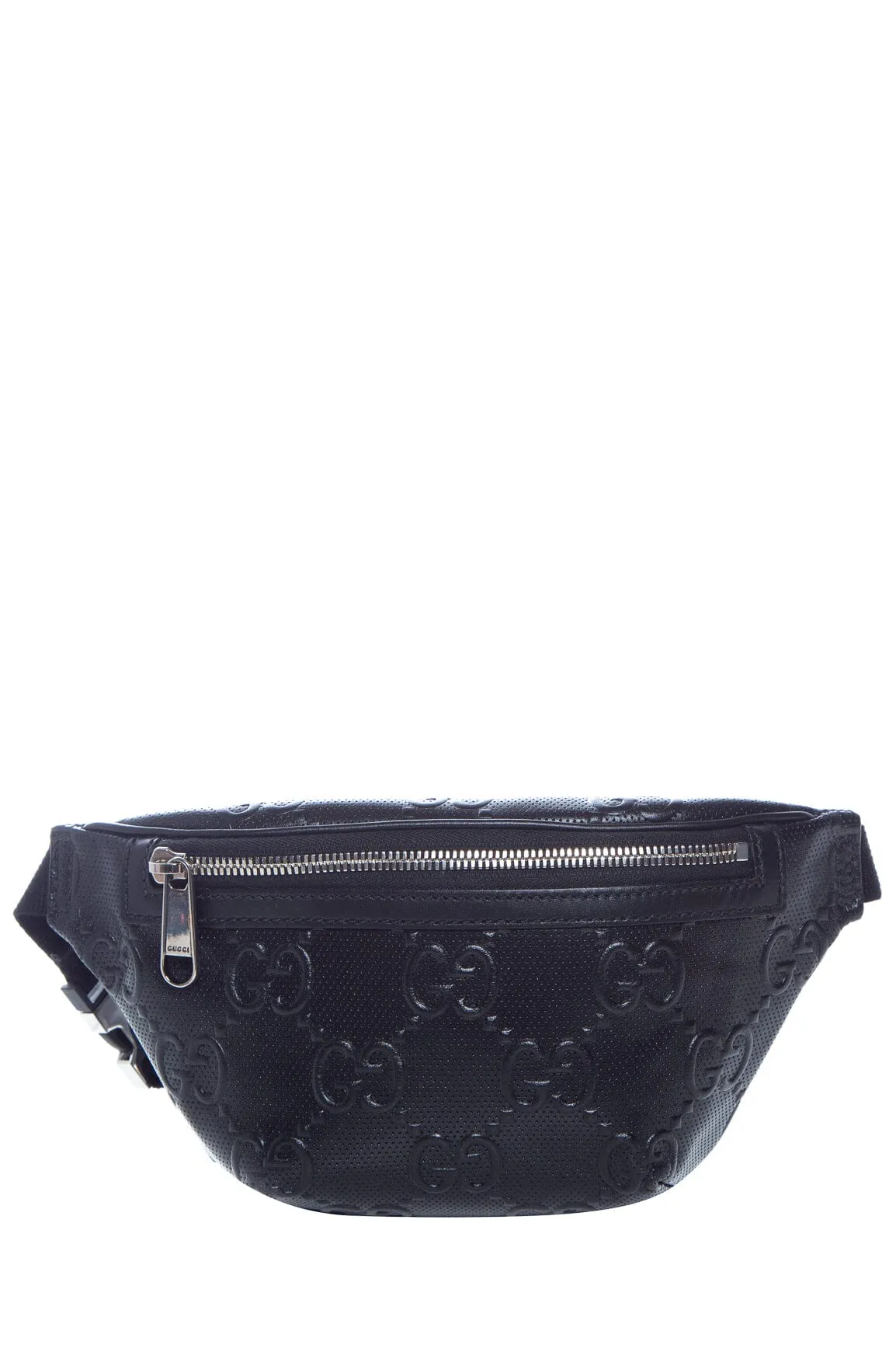 Gucci Black GG Embossed Perforated Belt Bag