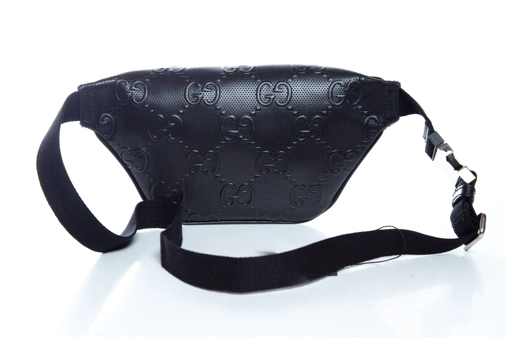 Gucci Black GG Embossed Perforated Belt Bag