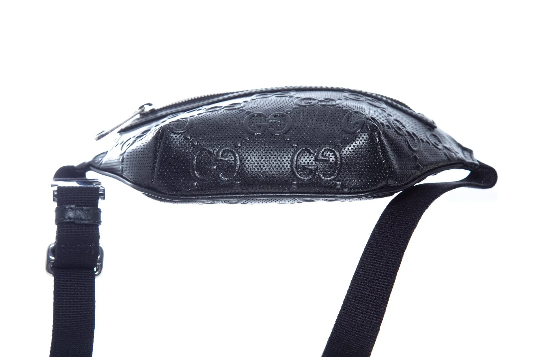 Gucci Black GG Embossed Perforated Belt Bag