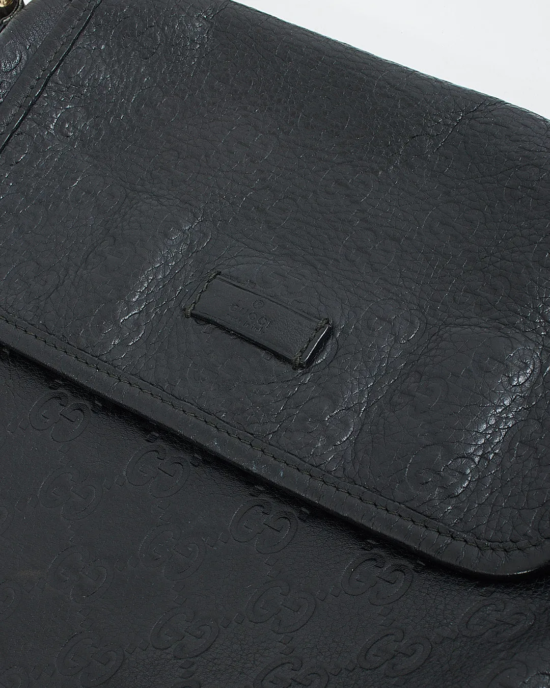 Gucci Black GG Leather Crossbody Bag