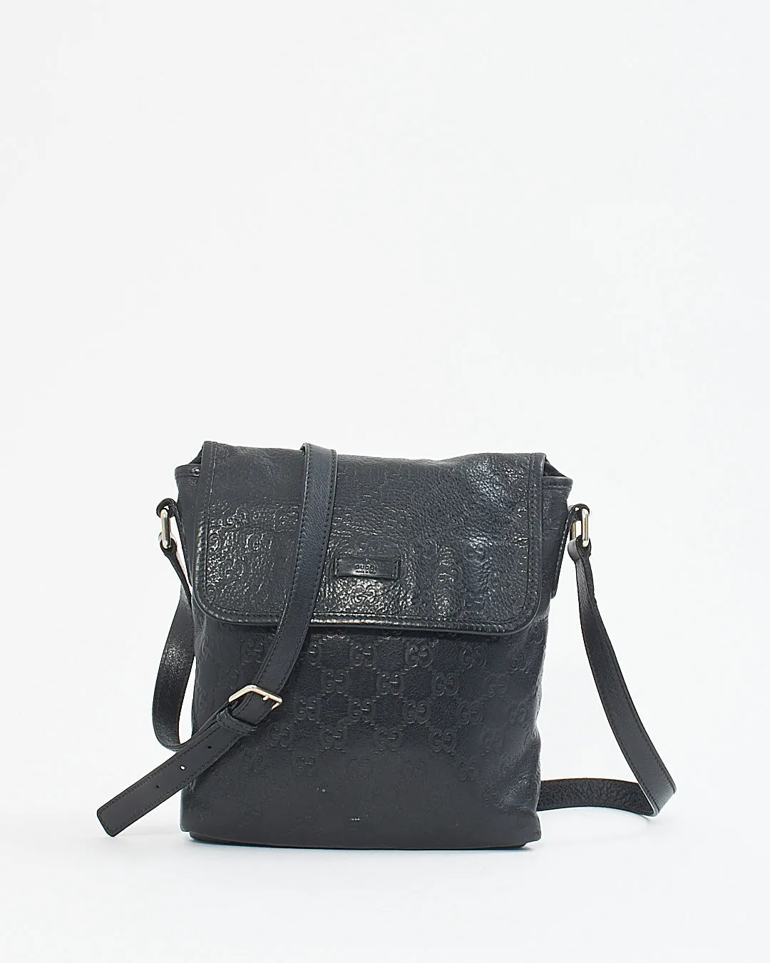 Gucci Black GG Leather Crossbody Bag