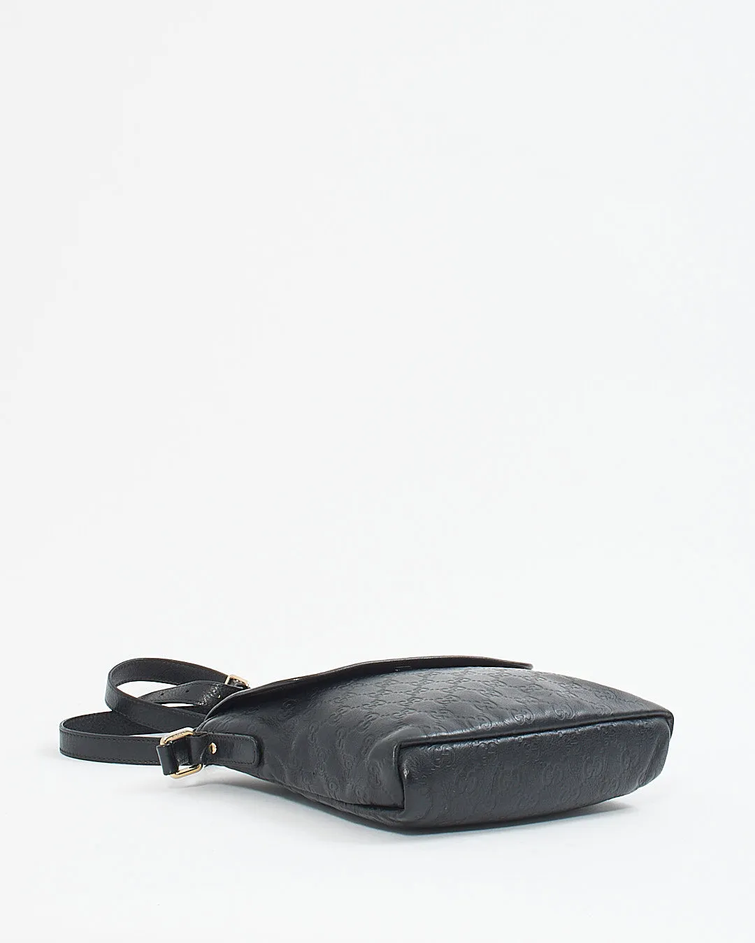 Gucci Black GG Leather Crossbody Bag