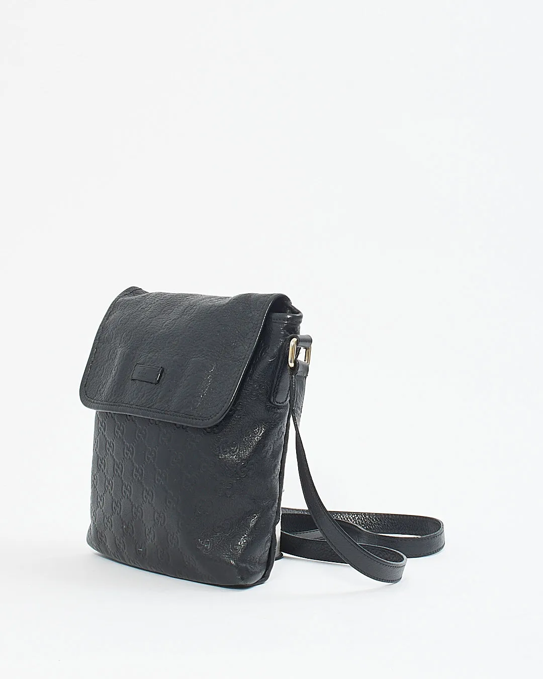 Gucci Black GG Leather Crossbody Bag
