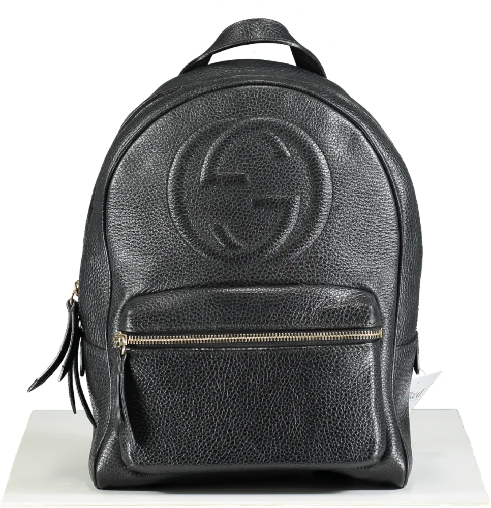 Gucci Black Soho Chain Leather Backpack One Size