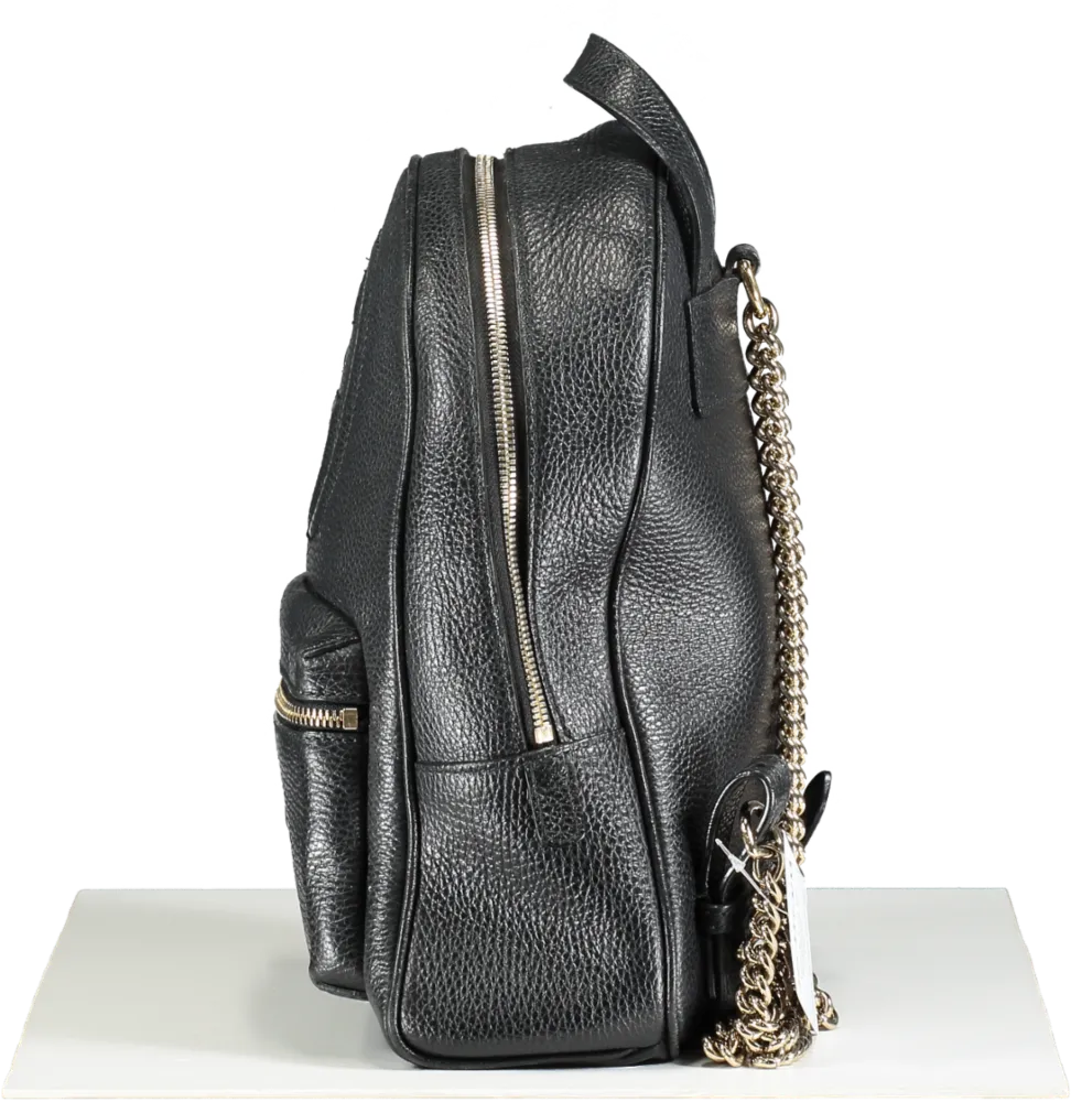 Gucci Black Soho Chain Leather Backpack One Size
