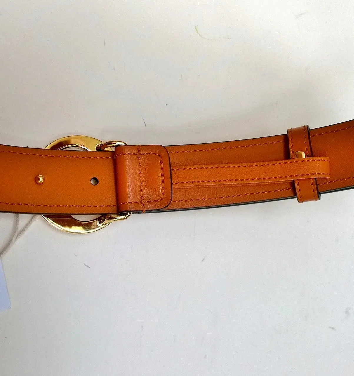 Gucci Blondie Belt Luggage Tan Leather with Gold GG Buckle 3cm