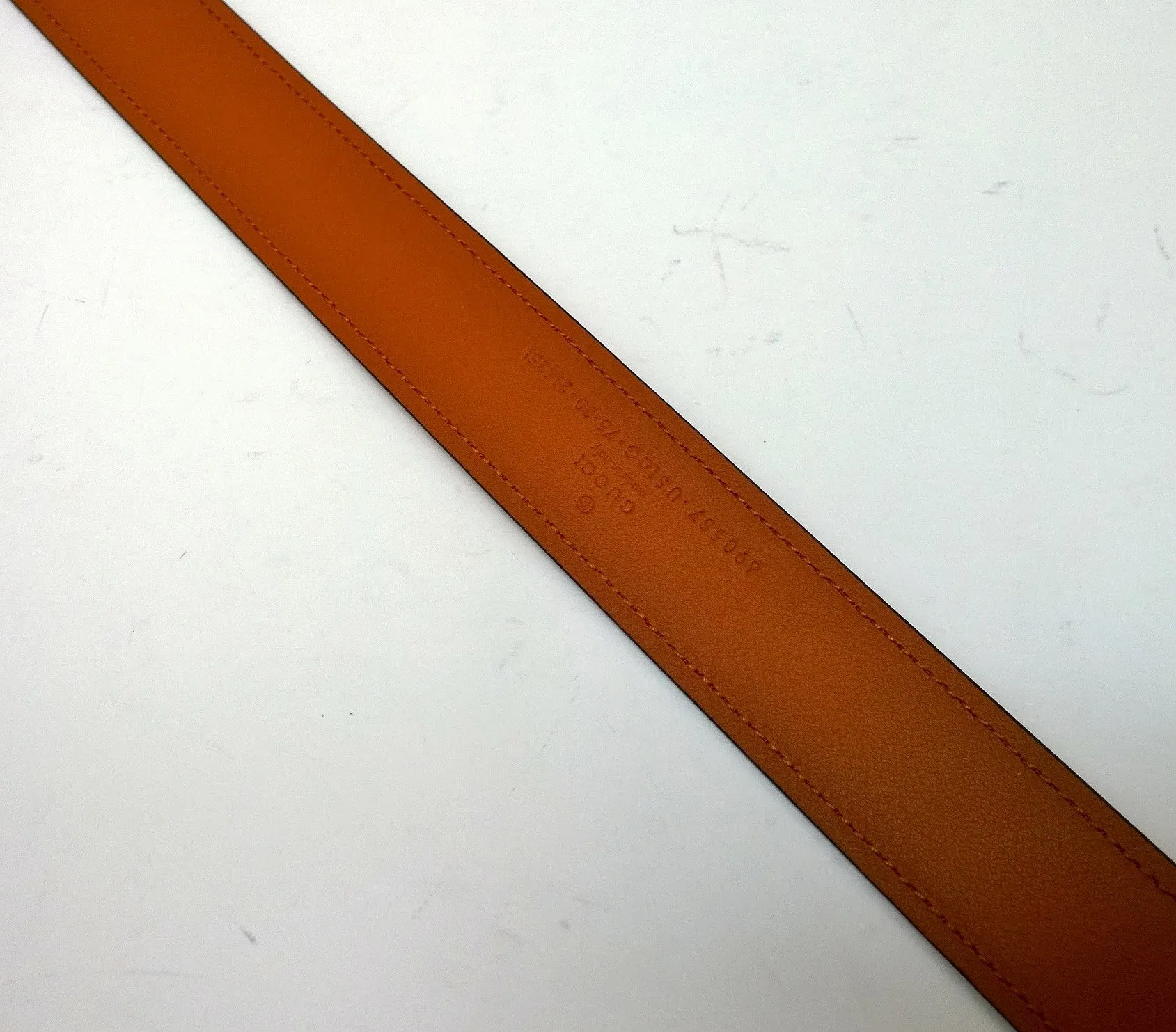 Gucci Blondie Belt Luggage Tan Leather with Gold GG Buckle 3cm
