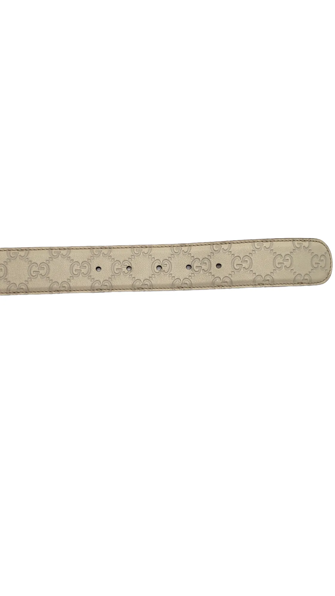 Gucci Cream GG Embossed Leather Size 85/34 Belt