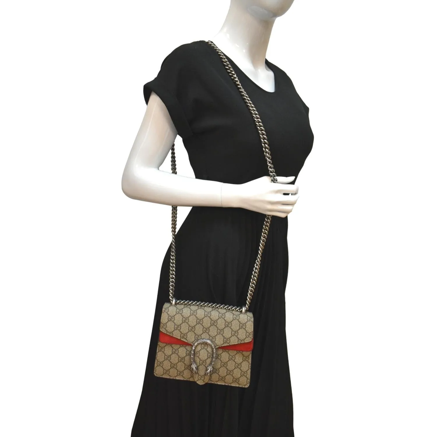GUCCI Dionysus Mini GG Supreme Canvas Crossbody Bag Beige 421970