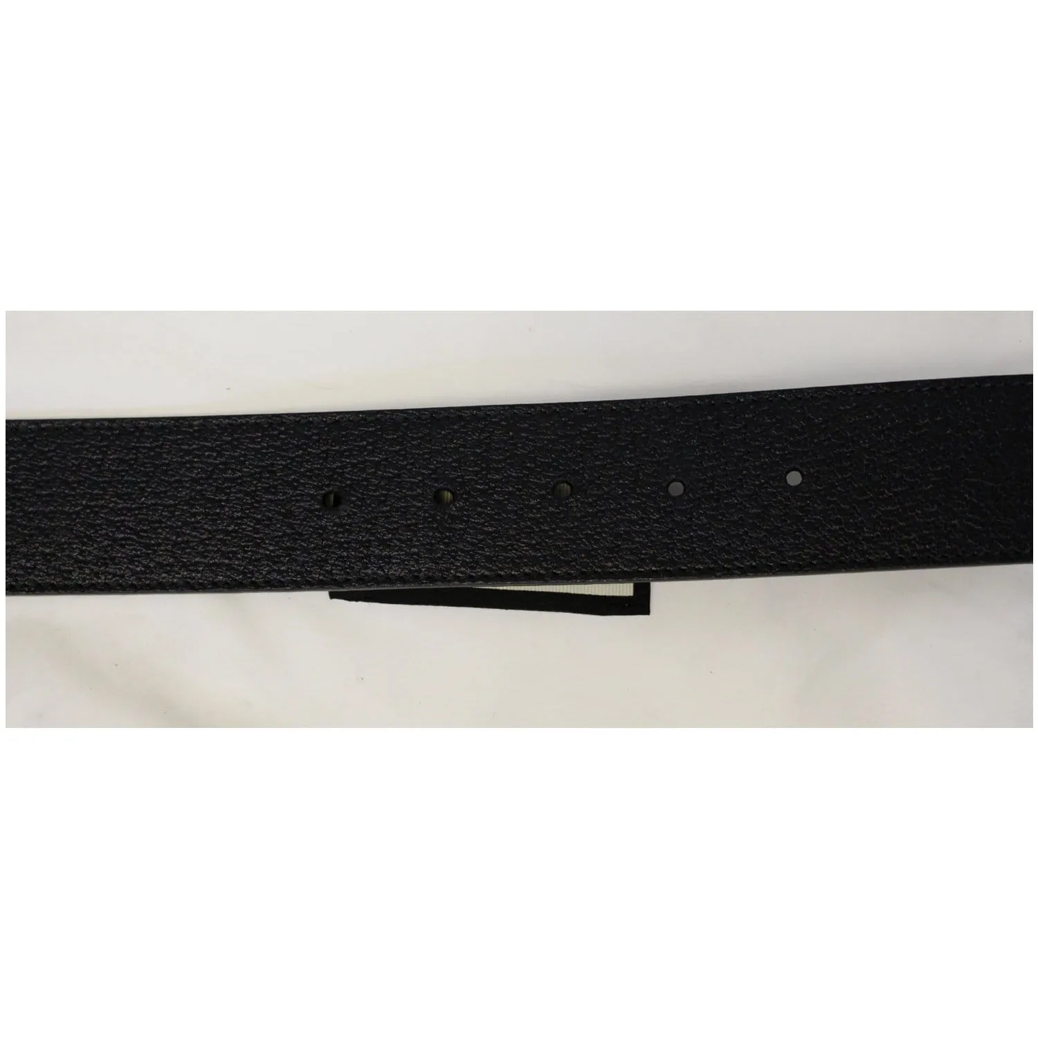 GUCCI Double G Buckle Leather Belt Black Size 37