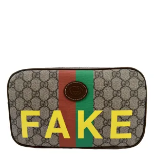 GUCCI Fake/Not GG Supreme Canvas Belt Bag Beige 602695