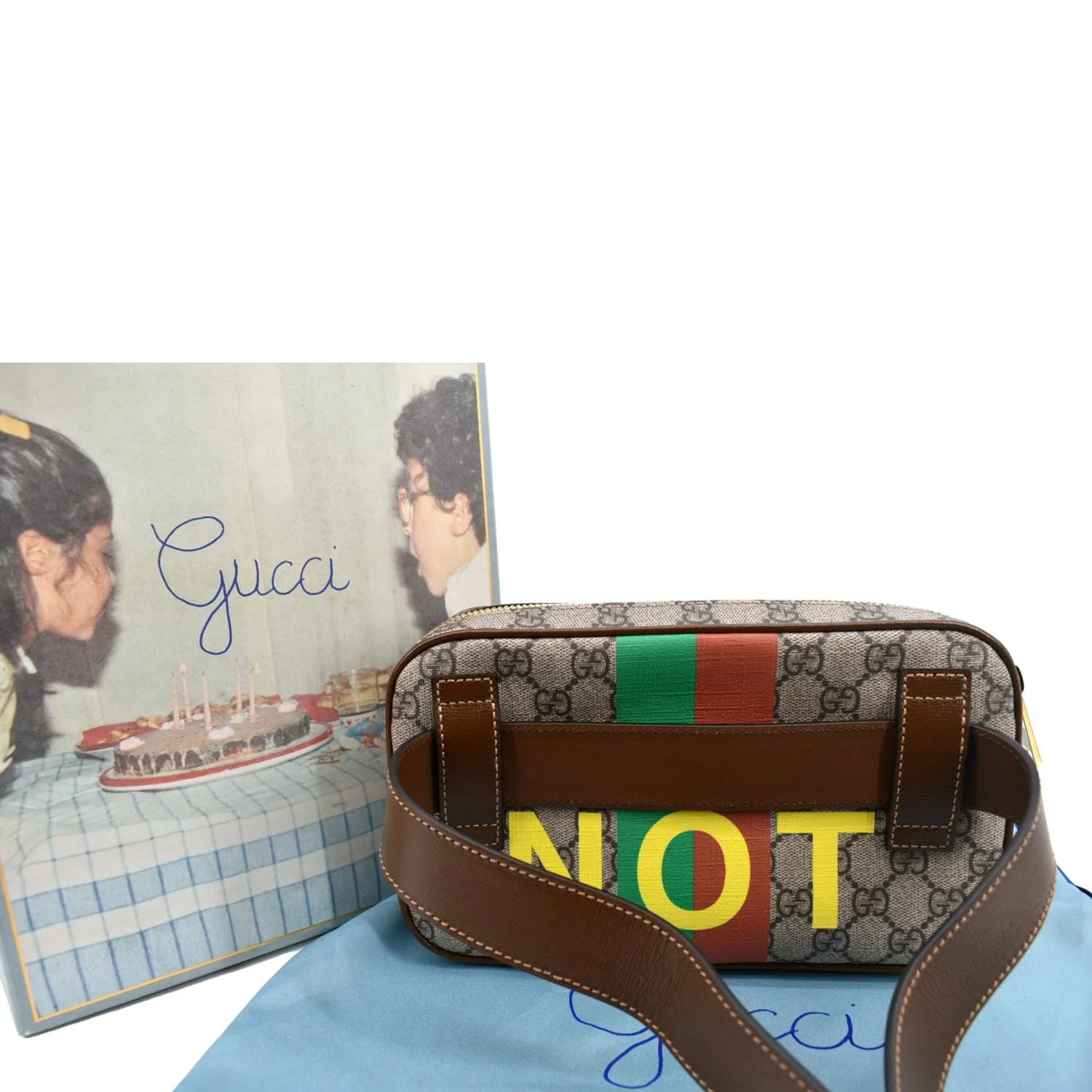 GUCCI Fake/Not GG Supreme Canvas Belt Bag Beige 602695