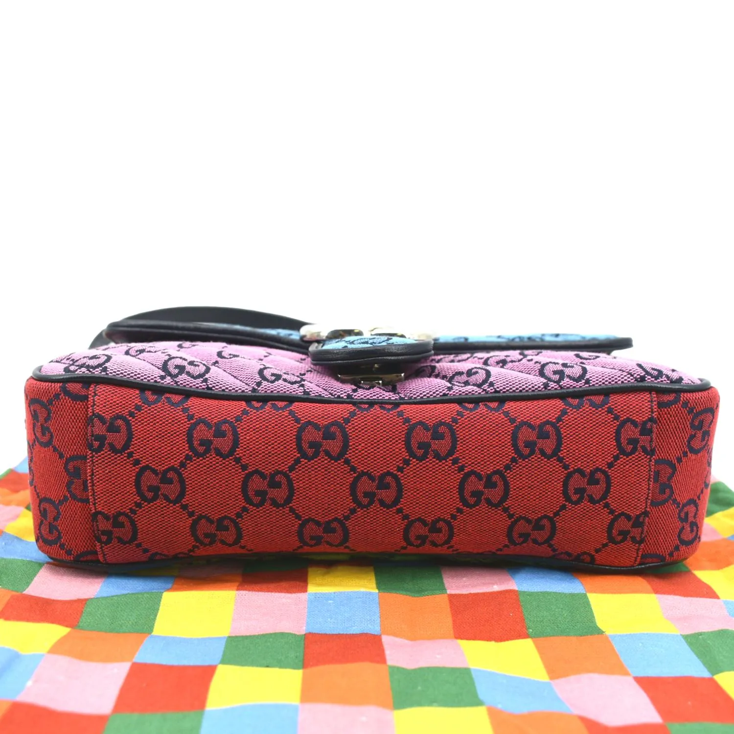 GUCCI GG Marmont Canvas Leather Crossbody Bag Multicolor 443497