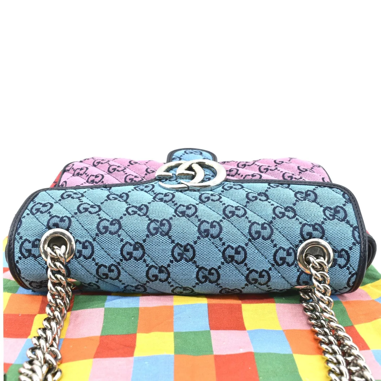 GUCCI GG Marmont Canvas Leather Crossbody Bag Multicolor 443497