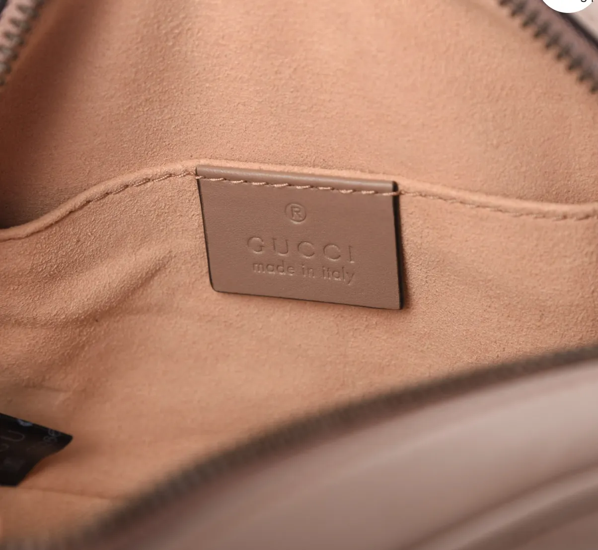 Gucci GG Marmont Matelassé Leather Belt Bag in Pink