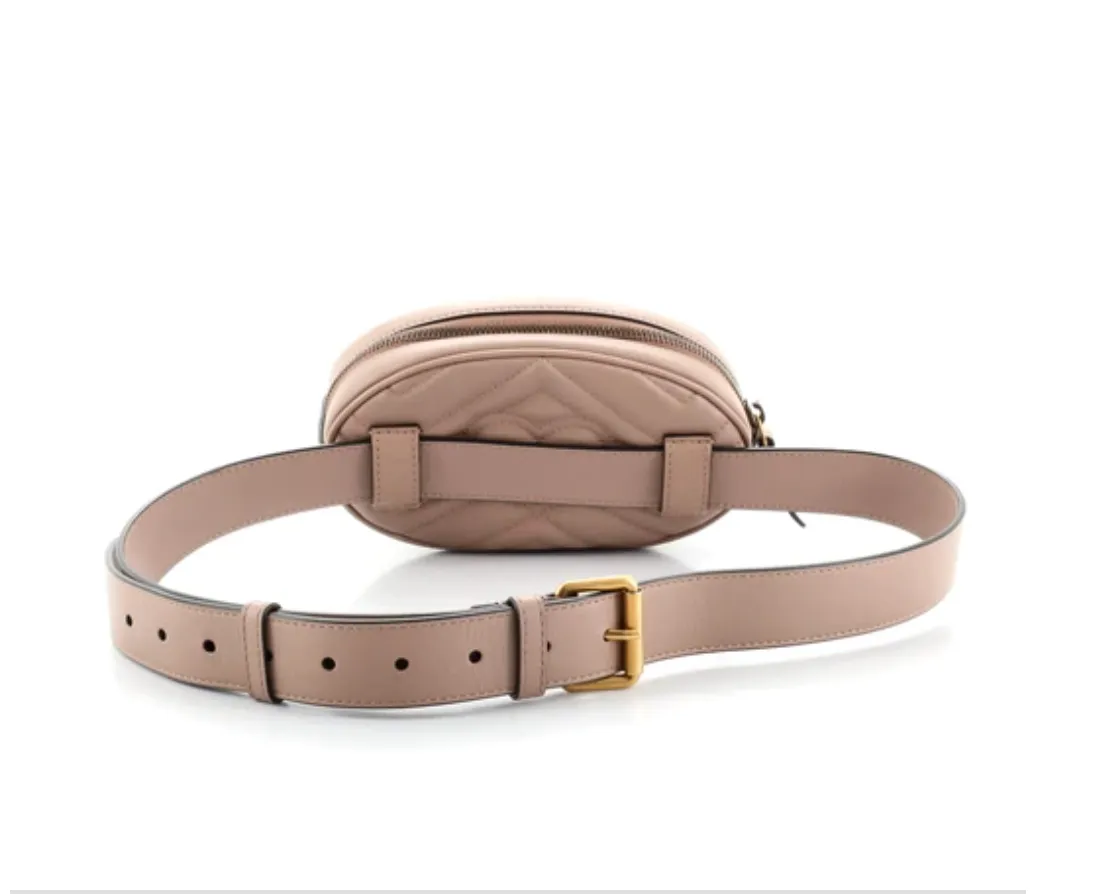 Gucci GG Marmont Matelassé Leather Belt Bag in Pink
