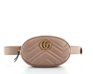 Gucci GG Marmont Matelassé Leather Belt Bag in Pink
