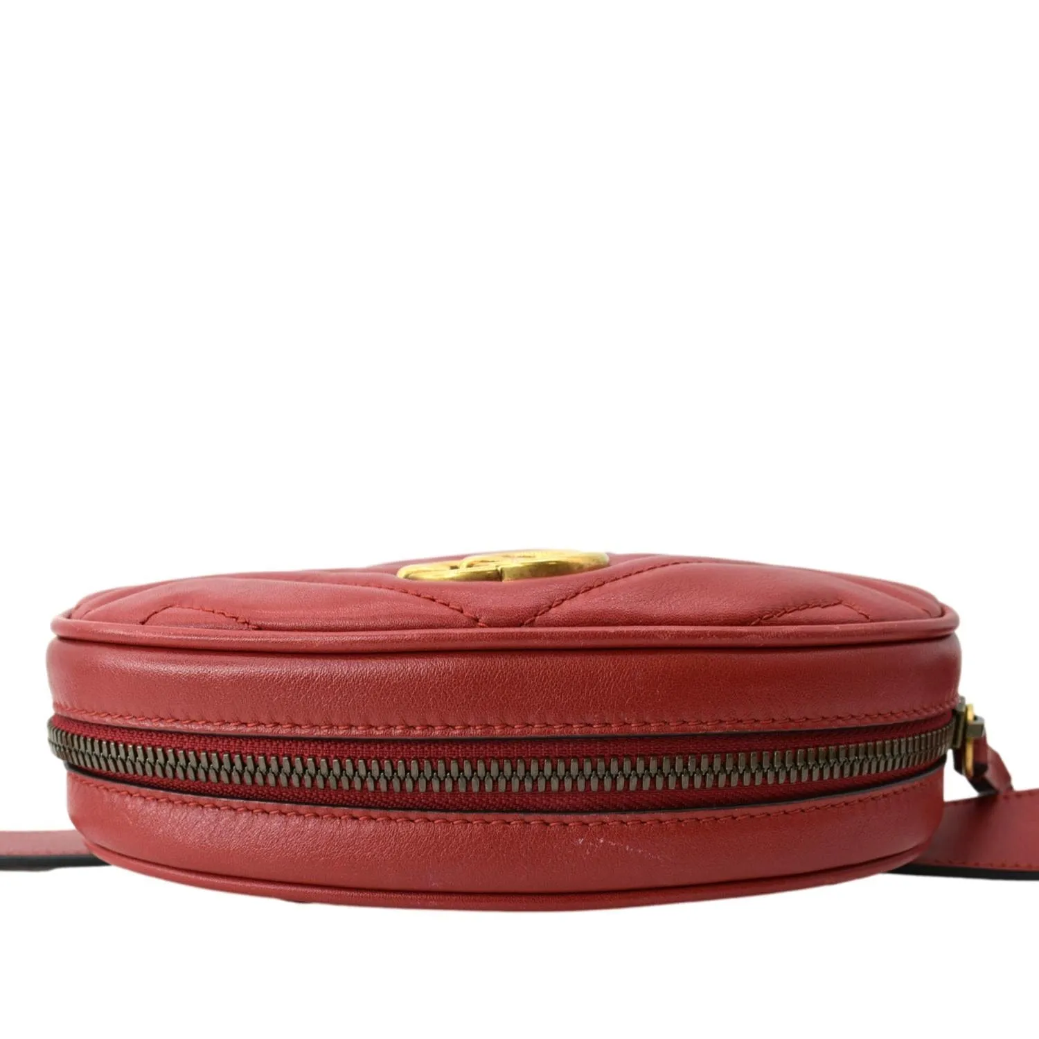GUCCI GG Marmont Matelasse Leather Belt Bag Red 476434