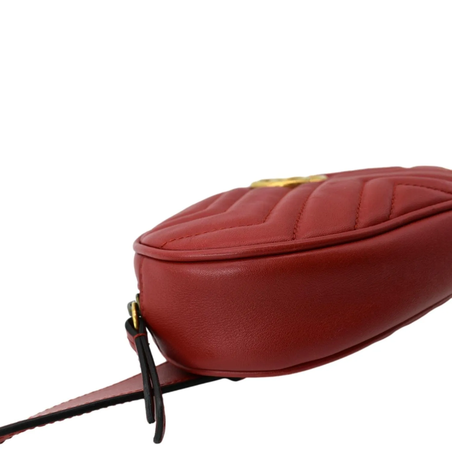 GUCCI GG Marmont Matelasse Leather Belt Bag Red 476434