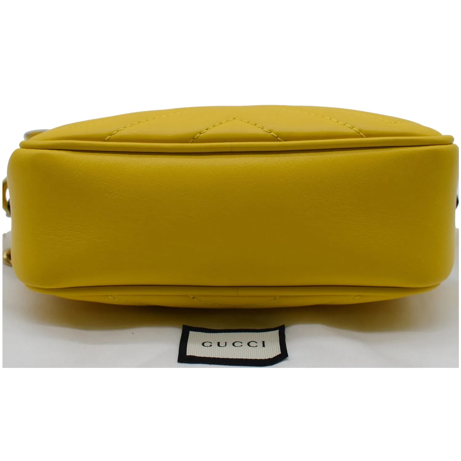 GUCCI GG Marmont Matelasse Mini Leather Crossbody Bag Yellow 448065