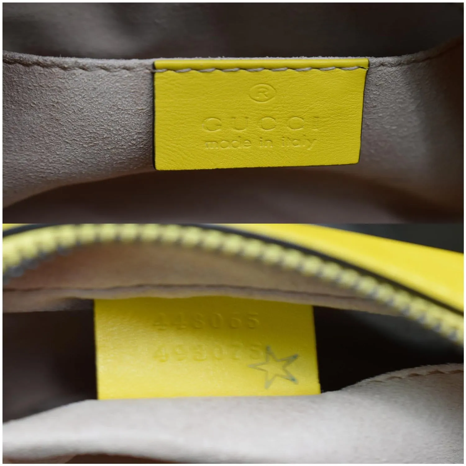 GUCCI GG Marmont Matelasse Mini Leather Crossbody Bag Yellow 448065