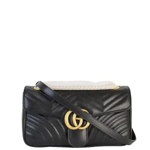 GUCCI GG Marmont Small Matelasse Leather Crossbody Bag Black 443497