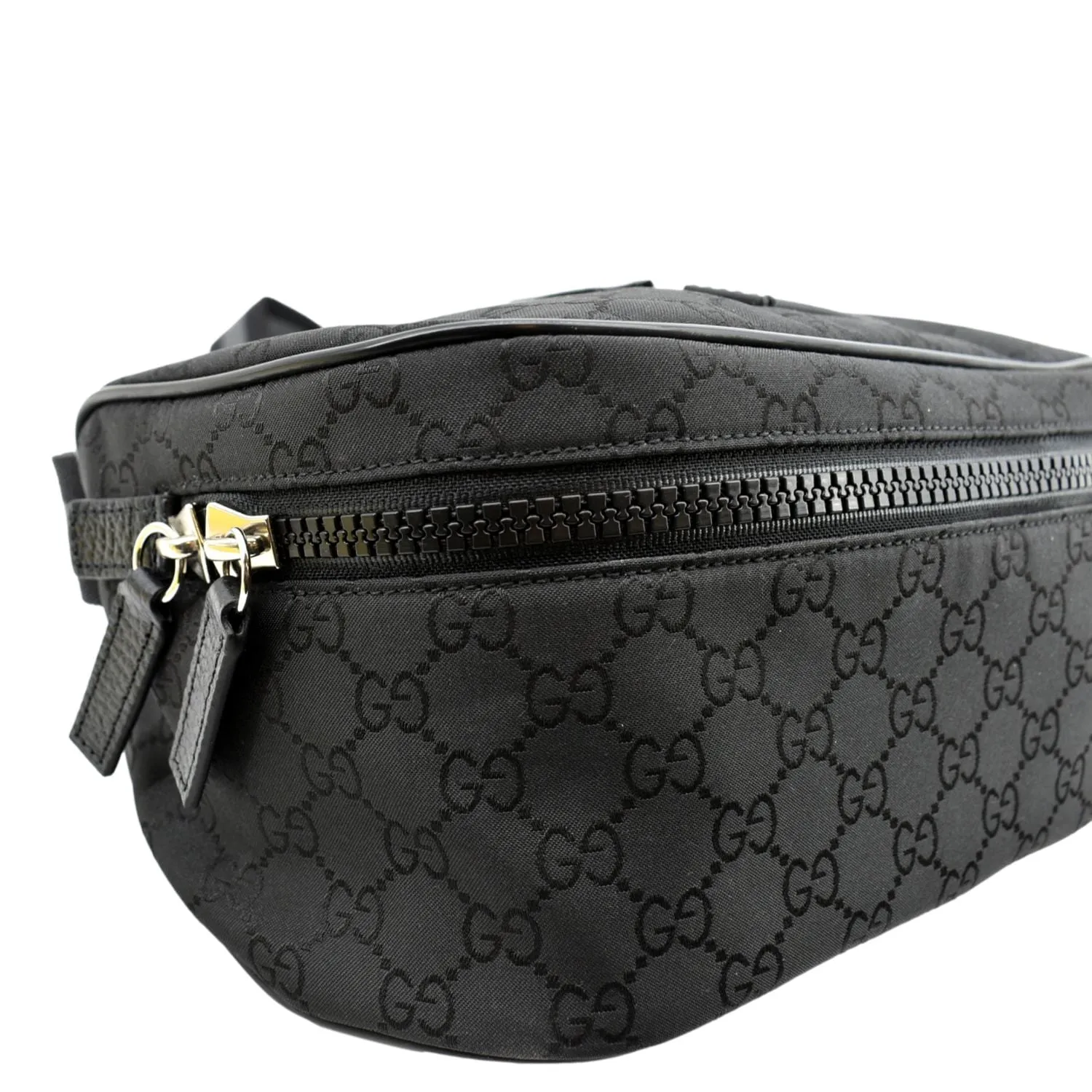 GUCCI GG Monogram Nylon Canvas Fanny Pack Belt Bag Black 449182