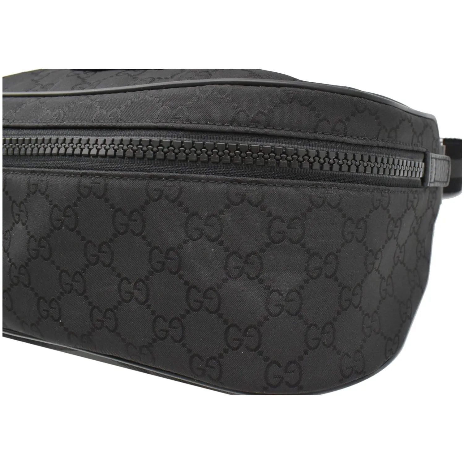 GUCCI GG Monogram Nylon Canvas Fanny Pack Belt Bag Black 449182
