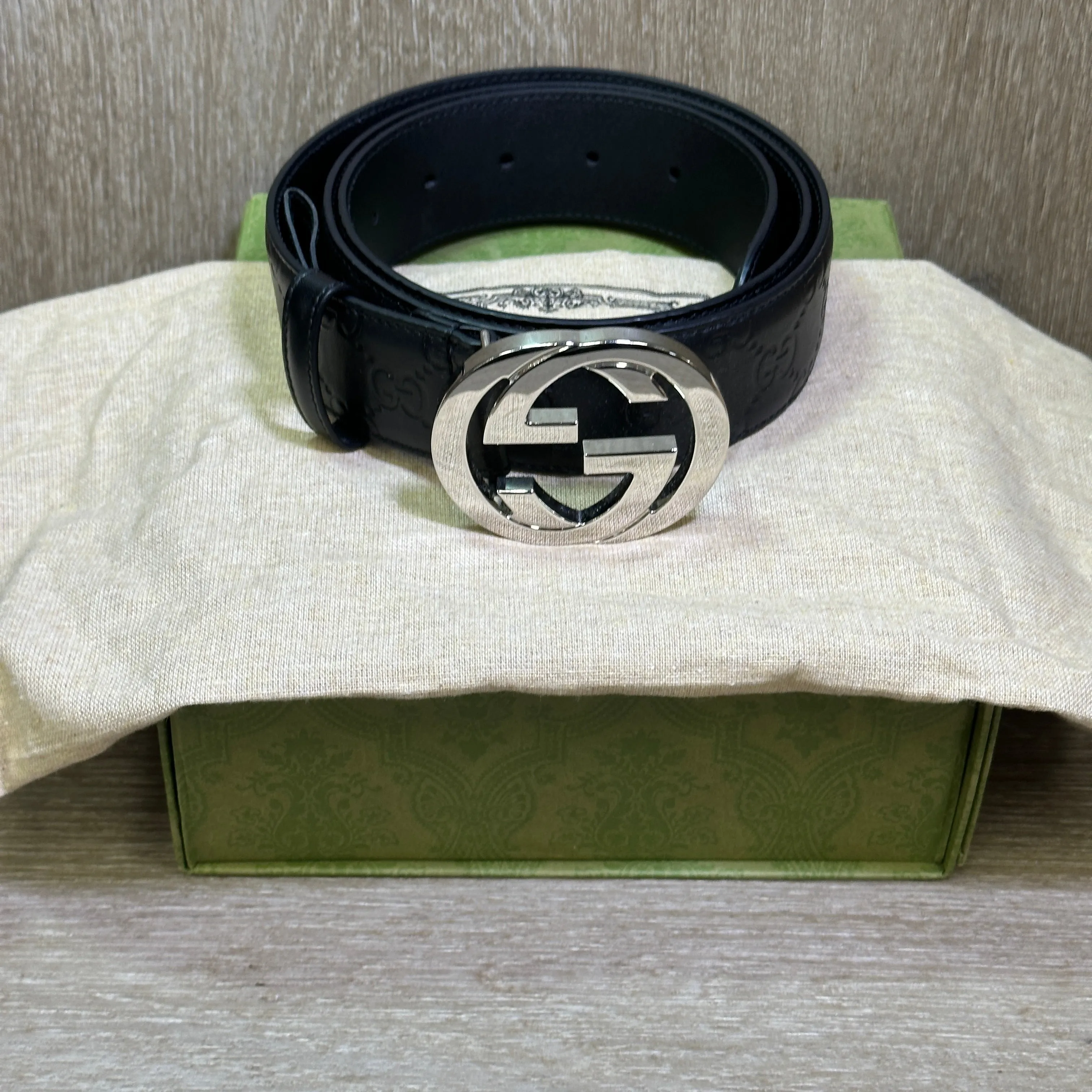 Gucci GG Signature Belt - Black - Size 40