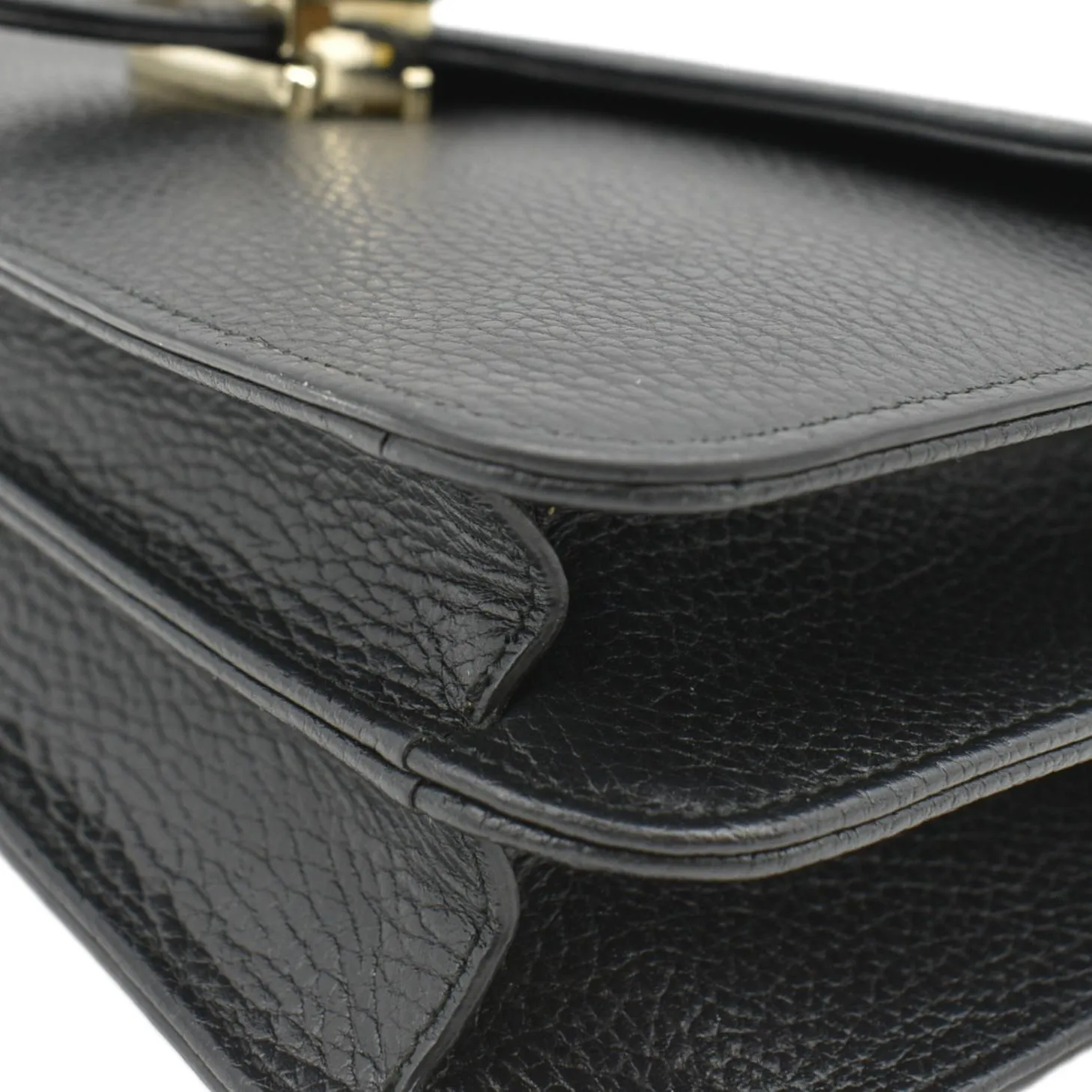 GUCCI Interlocking GG Leather Crossbody Bag Black 510303
