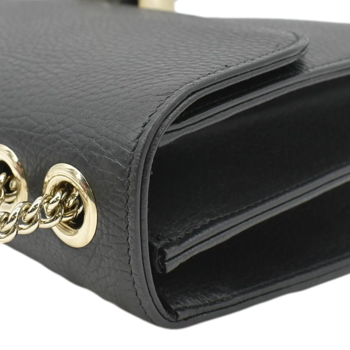 GUCCI Interlocking GG Leather Crossbody Bag Black 510303