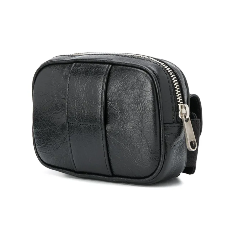 Gucci Marina Morpheus Crackled Leather Belt Bag in Black