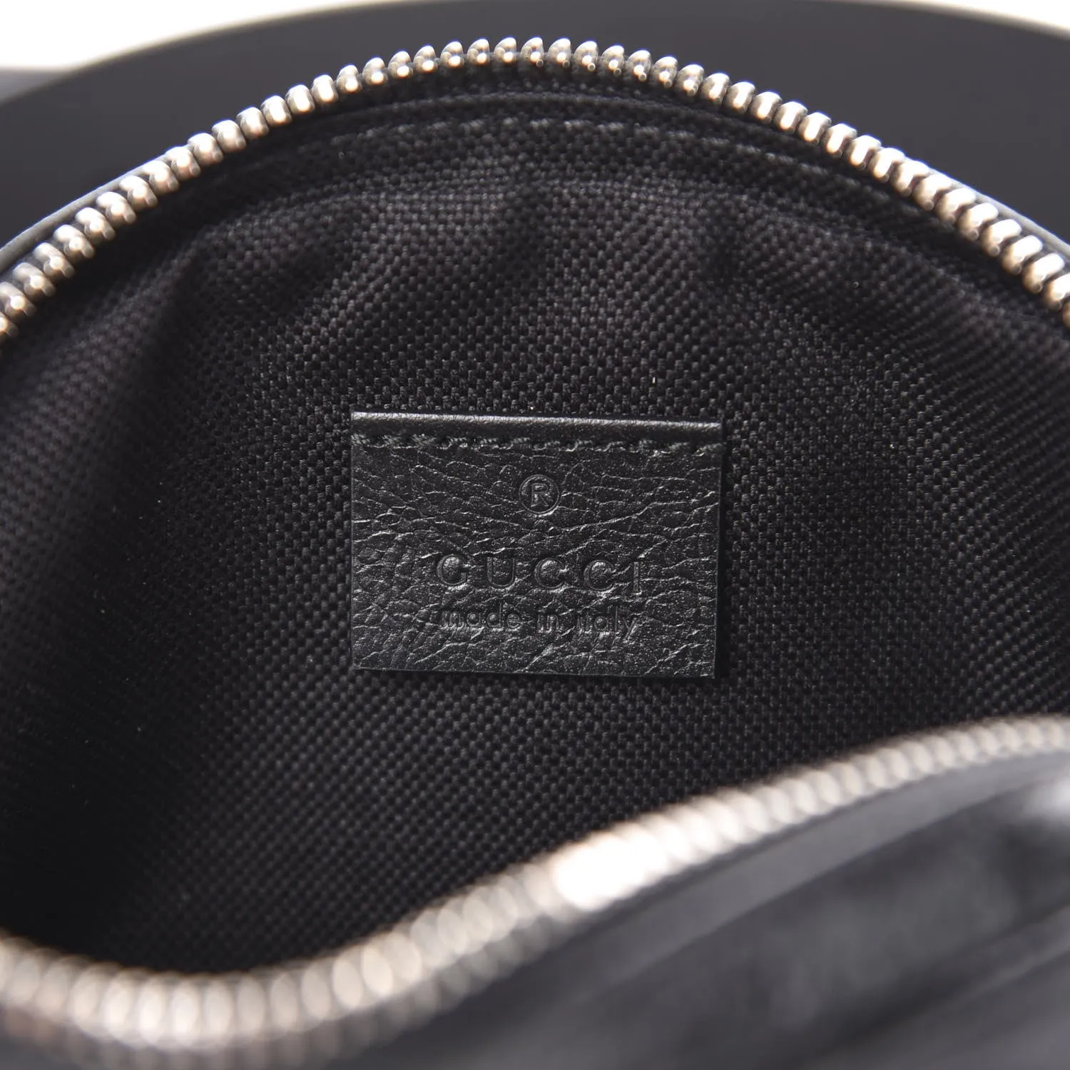 Gucci Marina Morpheus Crackled Leather Belt Bag in Black