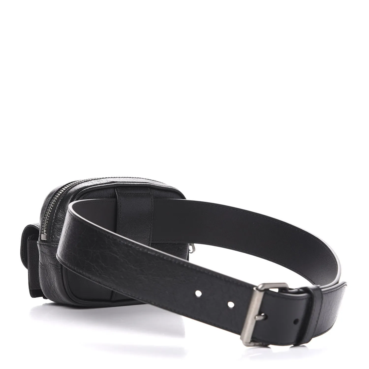 Gucci Marina Morpheus Crackled Leather Belt Bag in Black