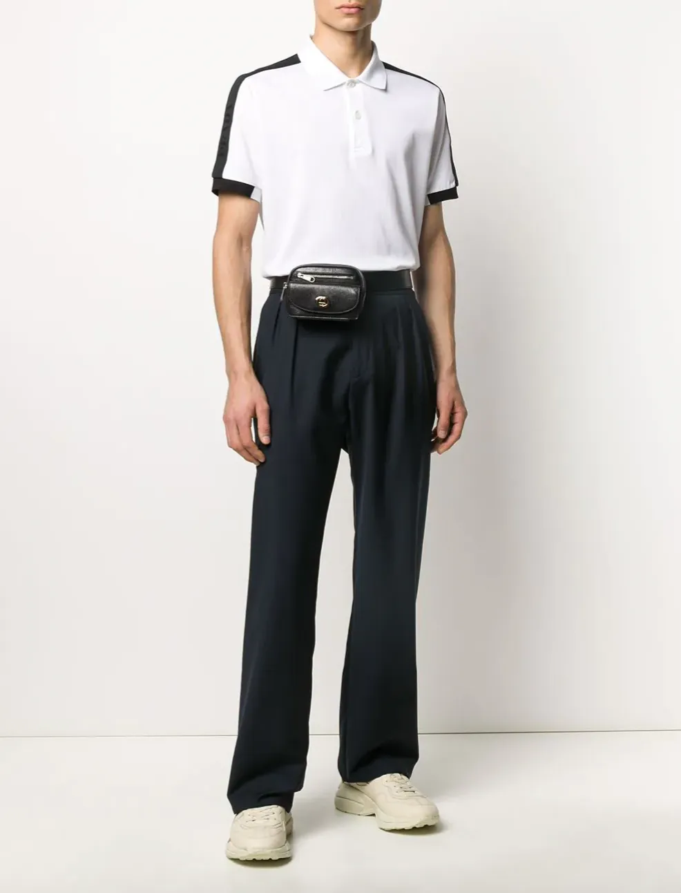 Gucci Marina Morpheus Crackled Leather Belt Bag in Black