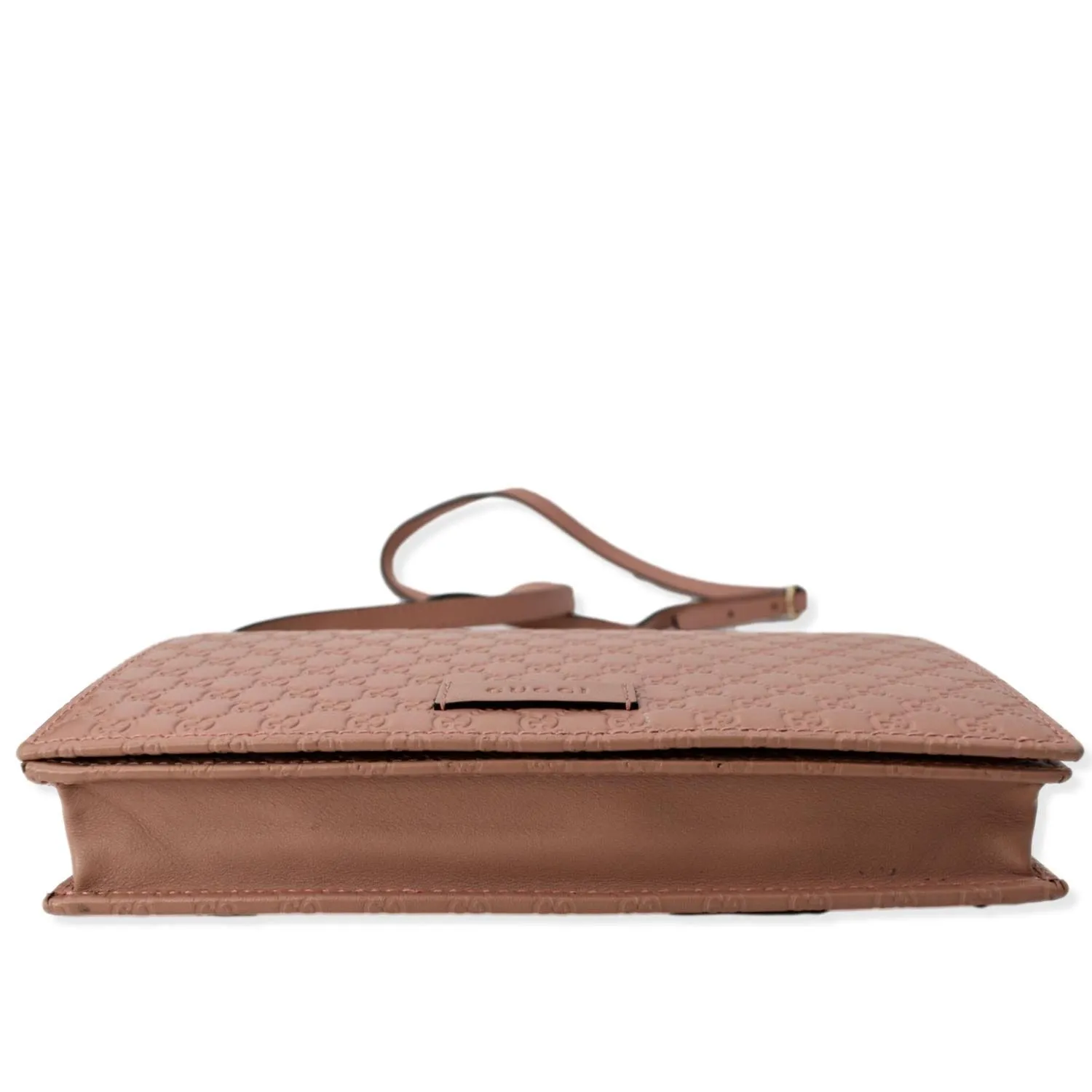 GUCCI Micro GG Guccissima Leather Crossbody Wallet Pink 466507