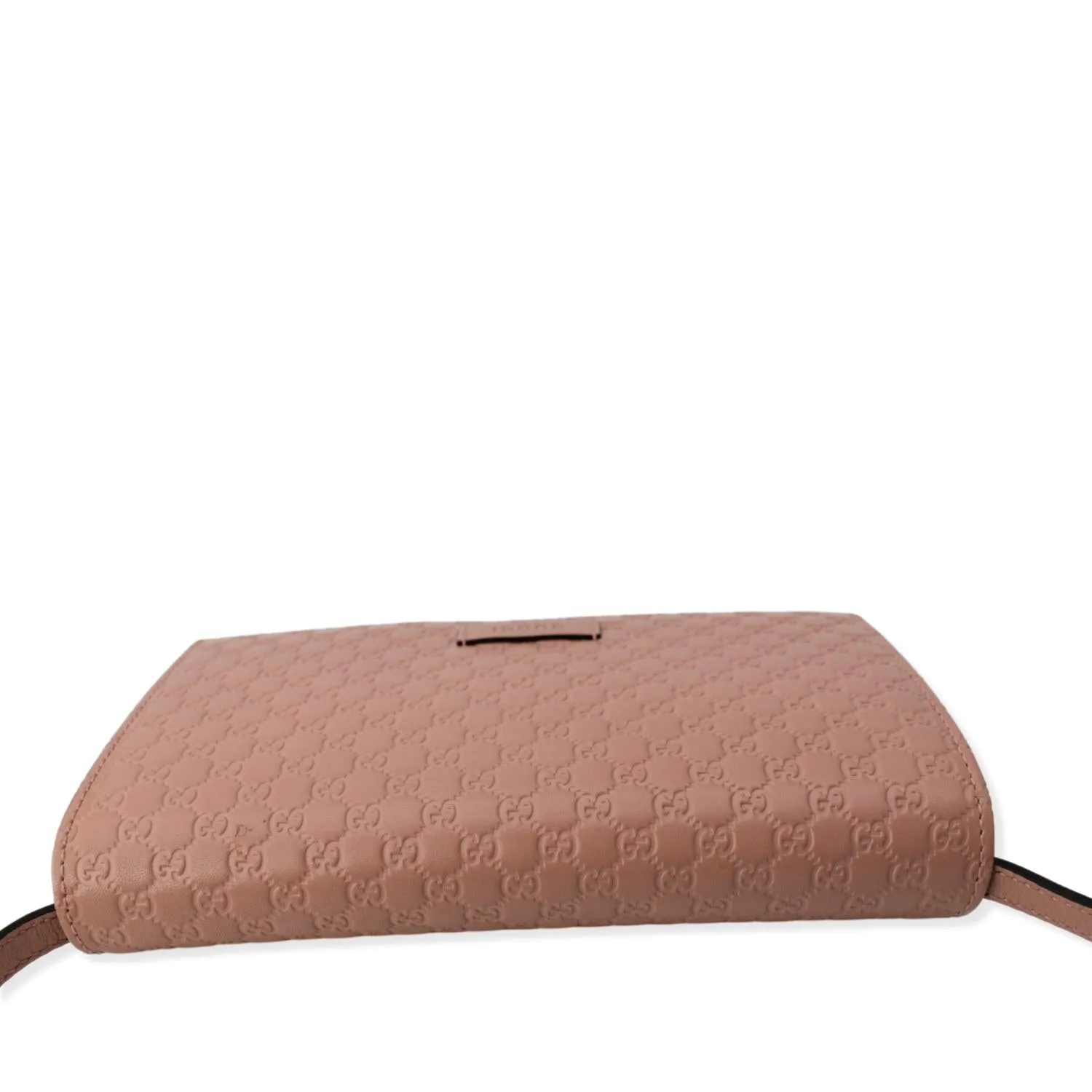 GUCCI Micro GG Guccissima Leather Crossbody Wallet Pink 466507