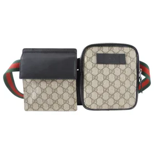 Gucci Monogram Supreme Double Belt Bag