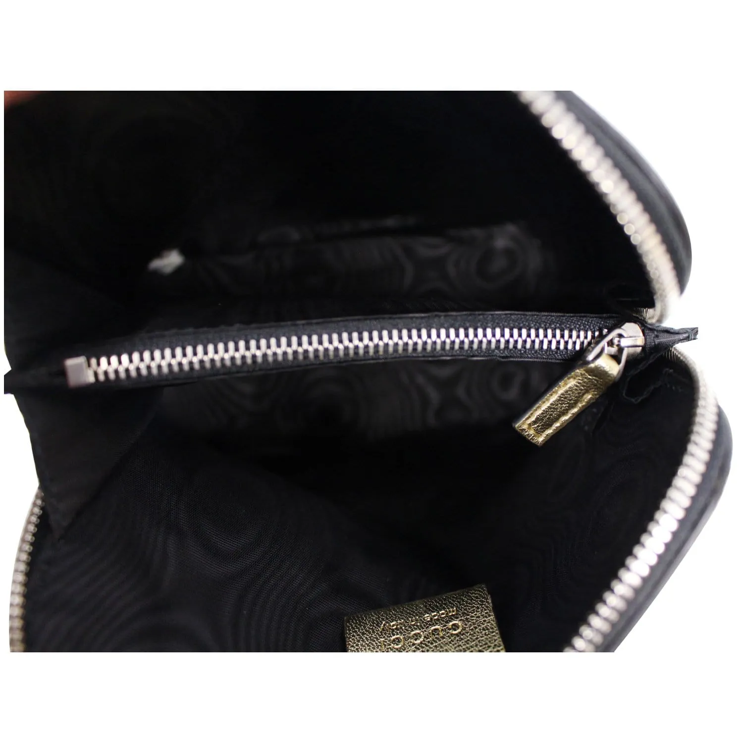 GUCCI Moon Steller Guccy Leather Crossbody Bag Gold