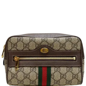 GUCCI Ophidia Small GG Supreme Canvas Web Belt Bag Brown 517076