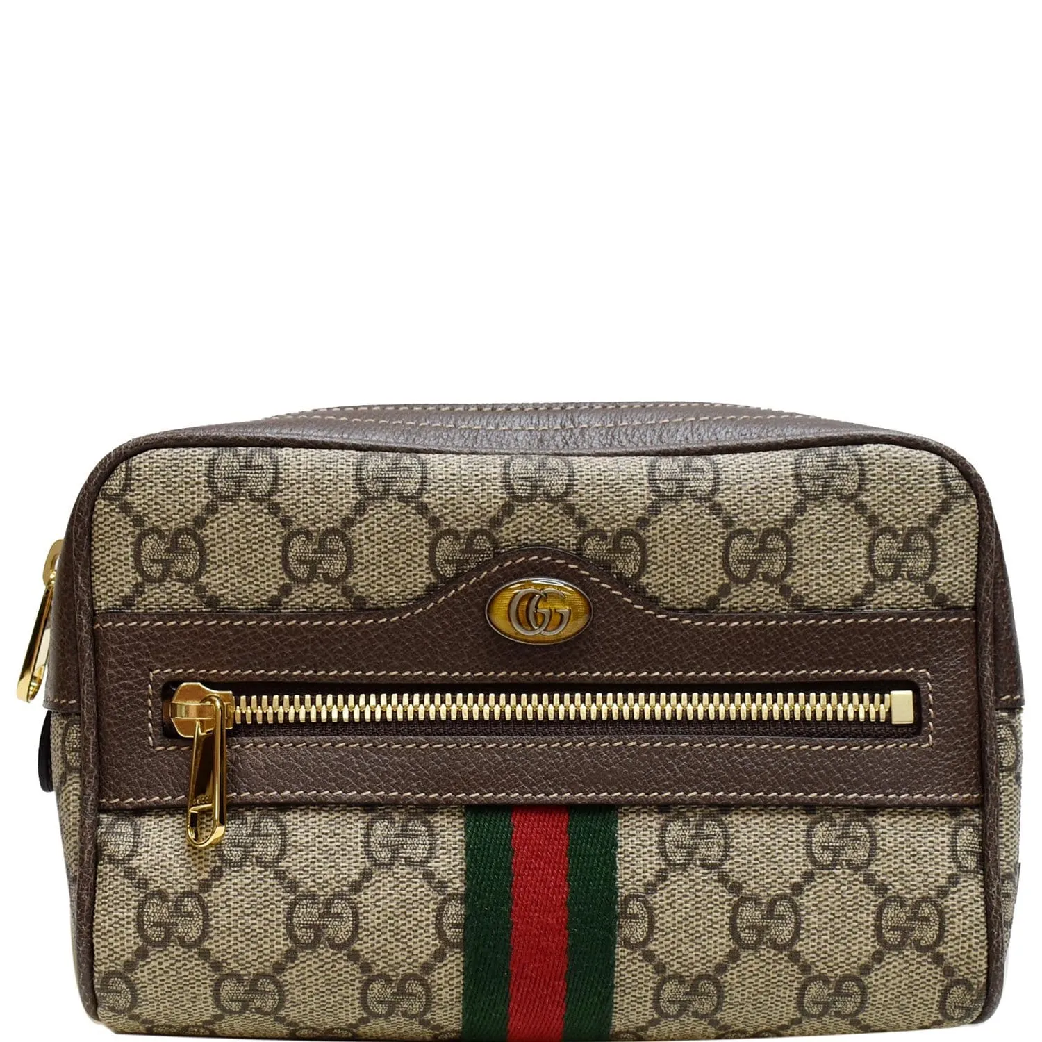 GUCCI Ophidia Small GG Supreme Canvas Web Belt Bag Brown 517076