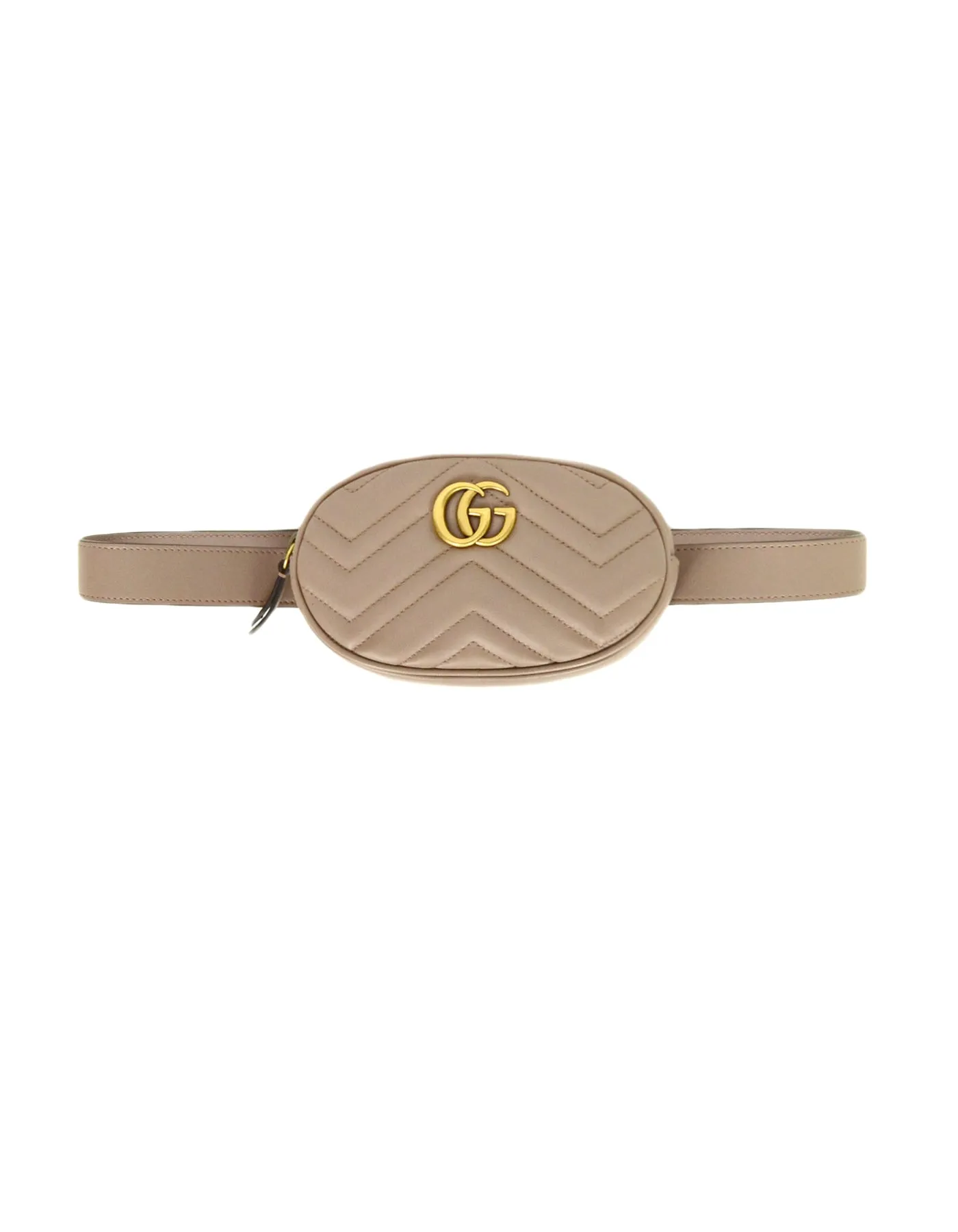 Gucci Porcelain Rose Beige GG Marmont Small Matelasse Belt Bag sz 85/34"