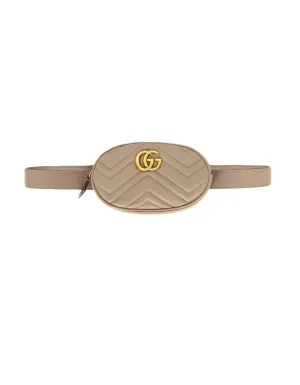 Gucci Porcelain Rose Beige GG Marmont Small Matelasse Belt Bag sz 85/34"