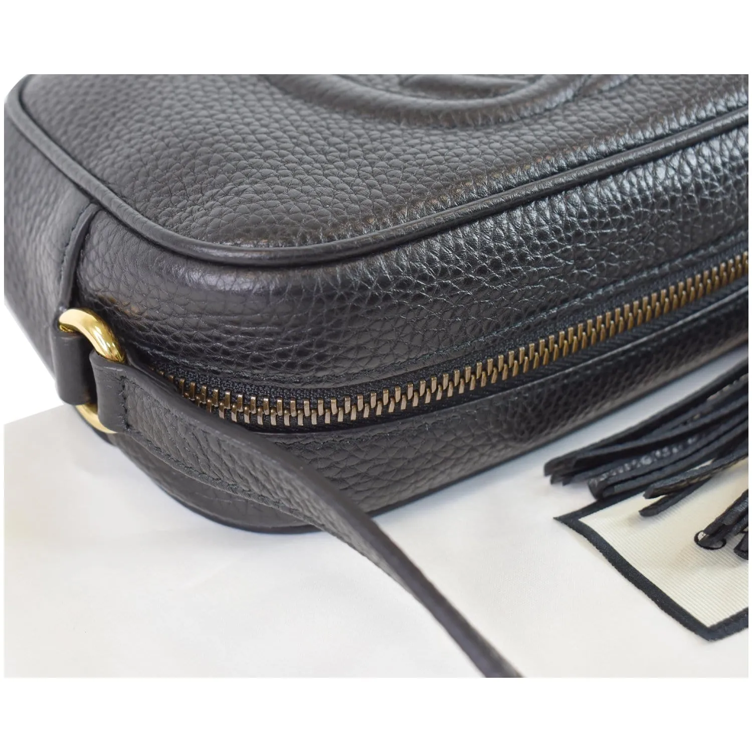 GUCCI Soho Disco Small Leather Crossbody Bag Black 347994